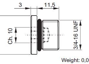 Plugg 3/4-16 UNF standard - L